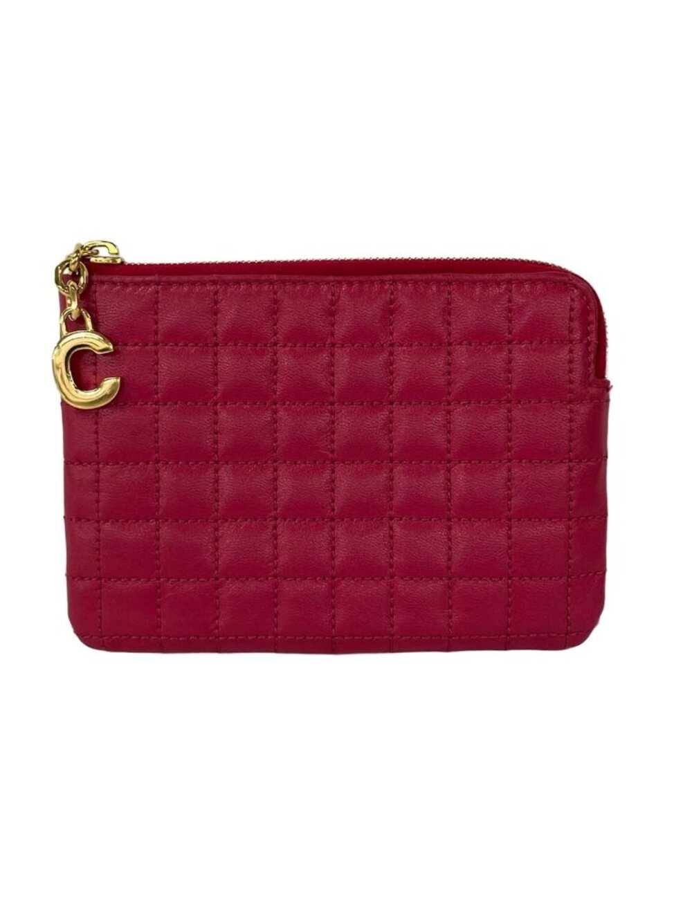 Celine Coin Purse Pink Purple Quilted Leather